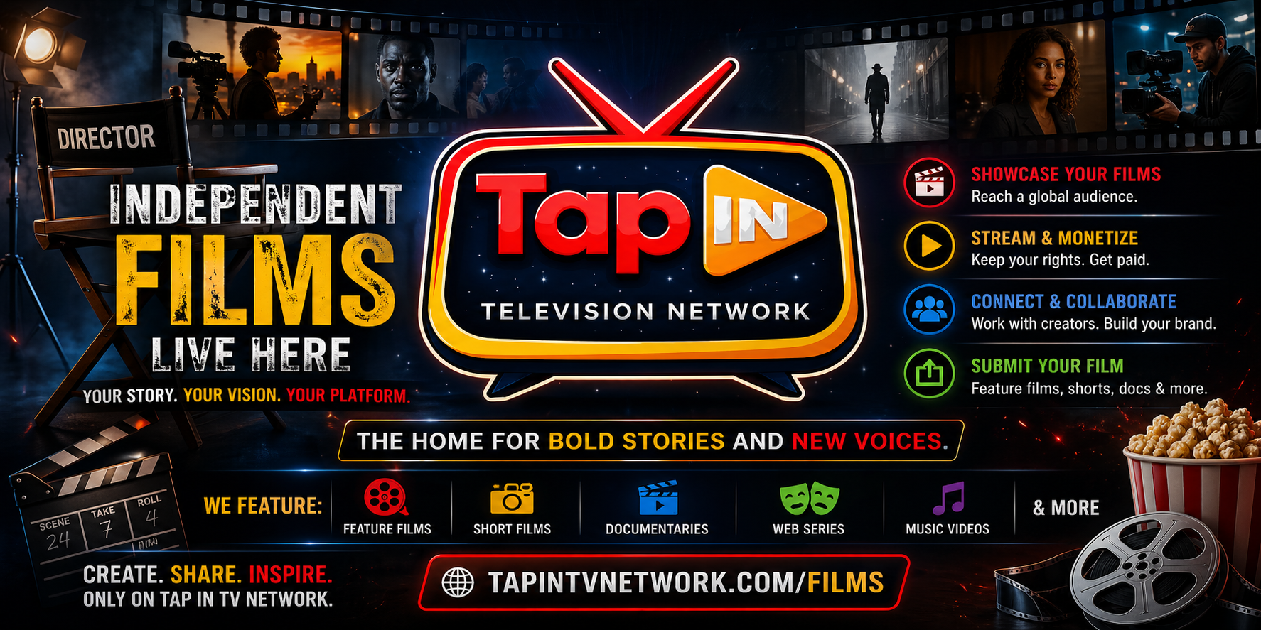 Independent Films Live Here — Tap IN Television Network