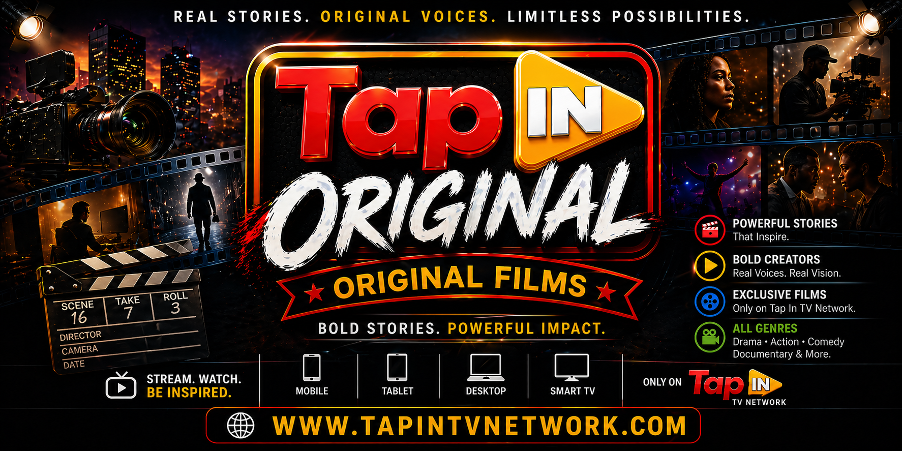 Tap IN ORIGINAL — Original Films · Bold Stories · Independent Voices.